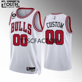 Maillot Basket Enfant Chicago Bulls Personnalisé Nike 2022-23 Association Edition Blanc Swingman